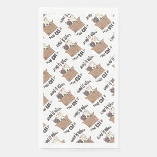 Funny quote Home is where your cat is Napkin