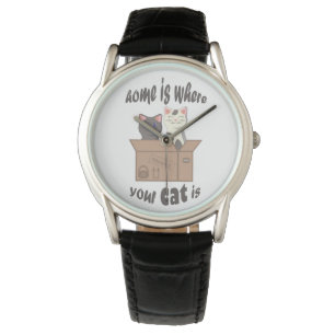 Funny quote Home is where your cat is Watch
