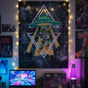 Funny quote Humans don't exist space themed Poster