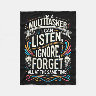 Funny Quote Humourous Multitask Funny Saying Fleece Blanket