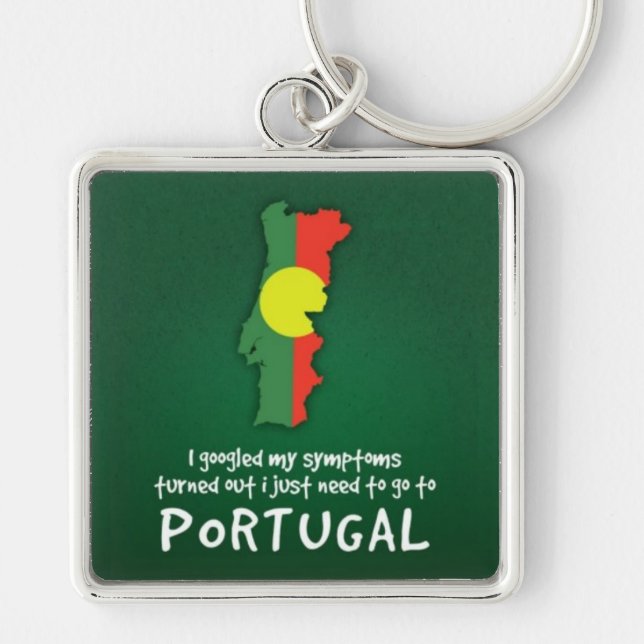 Funny Quote I Googled My Symptoms Portugal Key Ring (Front)