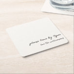 Funny Quote Introvert Humor Custom Black White Square Paper Coaster<br><div class="desc">Add a touch of humor to your gathering with these funny personalized paper coasters in black and white featuring the cheeky phrase "please leave by 9 PM" and customizable family or host name below. The minimalist design makes these perfect for casual dinner parties, housewarming events, or any get-together where a...</div>