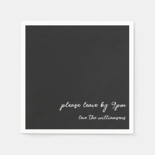 Funny Quote Introvert Humor Custom Party Black  Napkin