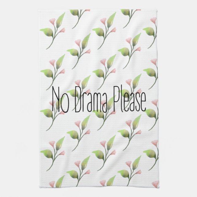 Funny Quote No Drama Please Decor For Home Tea Towel (Vertical)
