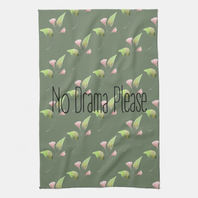 Funny Quote No Drama Please Decor For Home Tea Towel (Vertical)