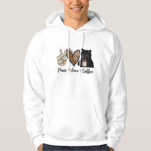 Funny Quote Peace Love Coffee Design Gift Coffee C Hoodie