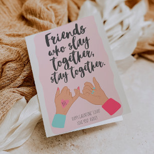 Funny quote pinkie galentine 3 photos collage card