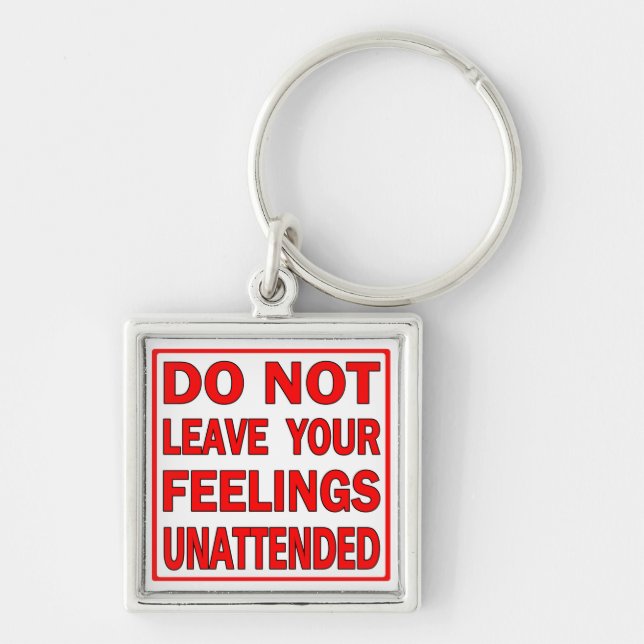 Funny Quote Premium Square Keychain (Front)