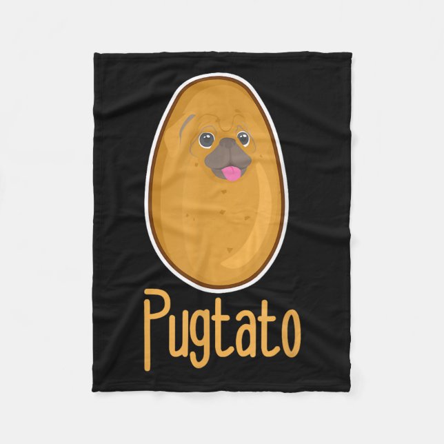 Funny Quote Pugtato Potato Dogs  Fleece Blanket (Front)