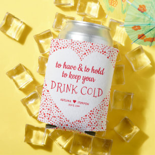 Funny Quote Red Pink Colourful Wedding Favour Drin Can Cooler