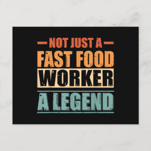 Funny Quote Retro Fast Food Worker Enclosure Card