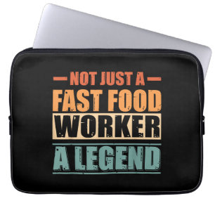 Funny Quote Retro Fast Food Worker Laptop Sleeve