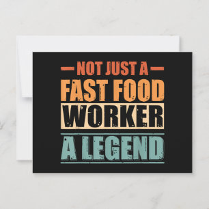 Funny Quote Retro Fast Food Worker Postcard