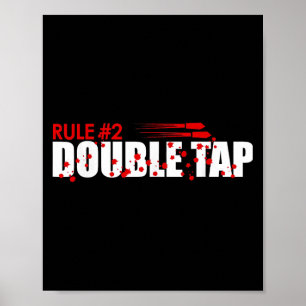 Funny Quote Rule 2 Basic Double Tap Simple Retro Poster