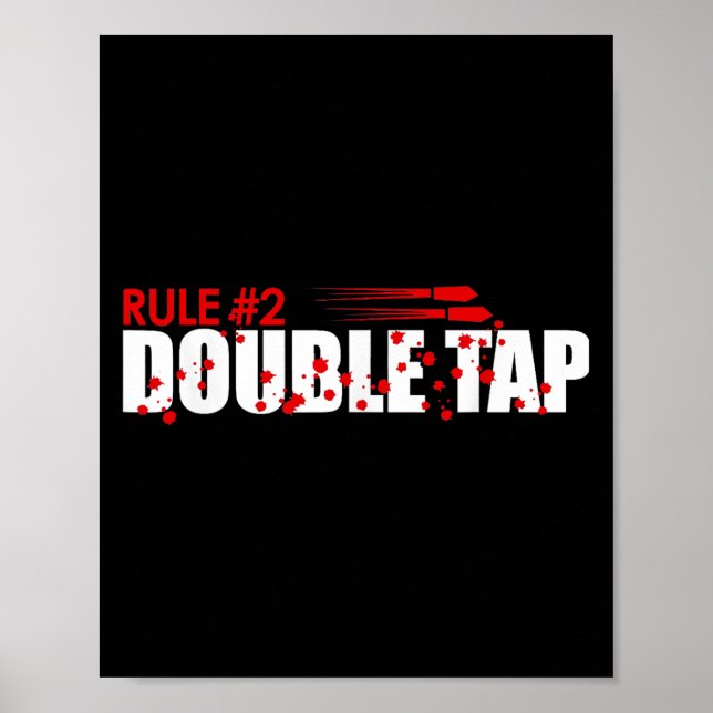 Funny Quote Rule 2 Basic Double Tap Simple Retro  Poster (Front)
