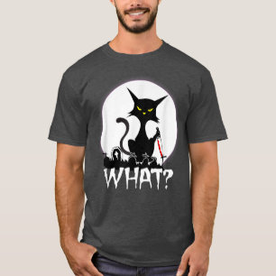 Funny Quote Scary Cat Moon Night Halloween T-Shirt