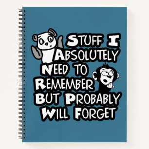 Funny Quote To Do List for Forgetful People Gift Notebook
