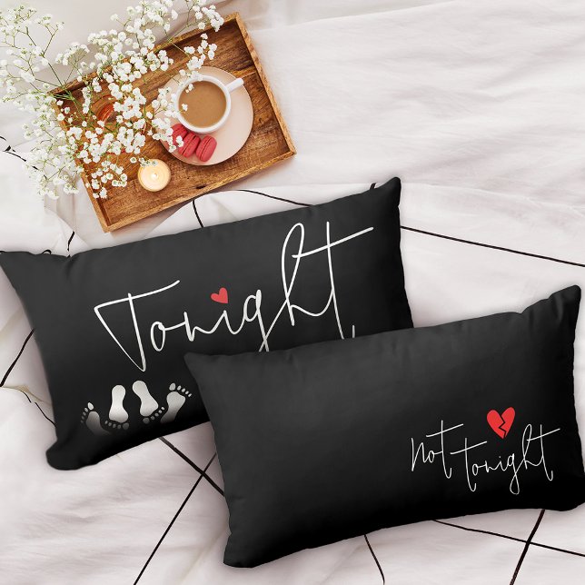Funny Quote Tonight/ Not Tonight Bridal Shower Lumbar Cushion (Creator Uploaded)