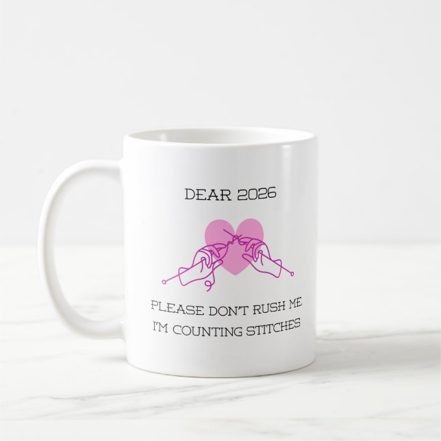 Funny Quote with Heart & knitting needles Mug   (Left)