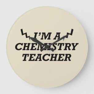 Funny quotes about chemistry teacher large clock