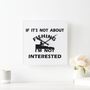 funny quotes about fishing  square wall clock