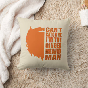 funny quotes about ginger beard man cushion