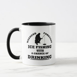 funny quotes about ice fishing and drinking lovers mug