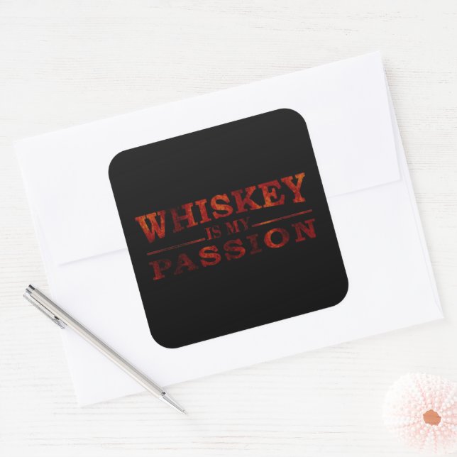 Funny quotes about Whiskey lover Square Sticker (Envelope)