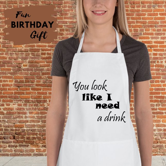 Funny quotes aprons gifts drinking humour jokes (Sarcastic funny apron humor saying for him or her. A fun, humorous birthday gift for husband or wife)