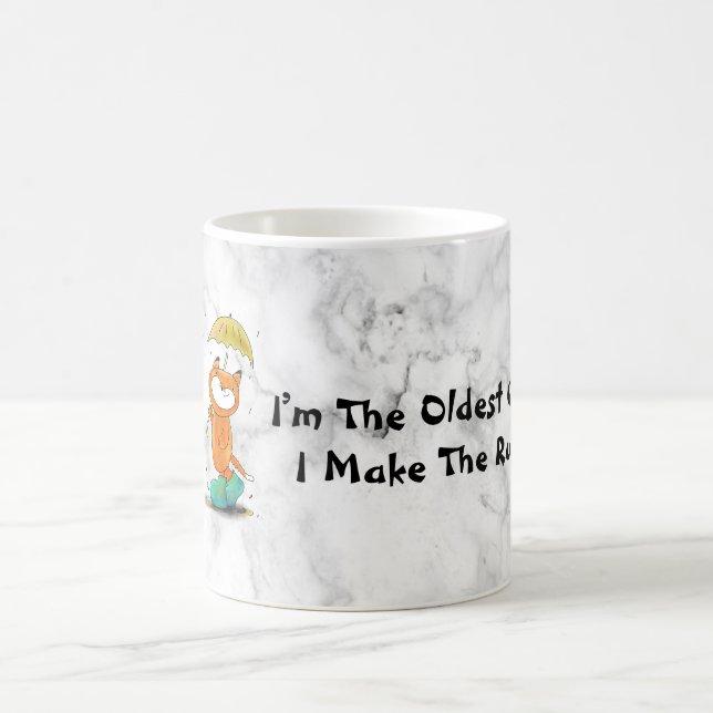 Funny Quotes Coffee Mug Oldest Child Rules Cup (Center)
