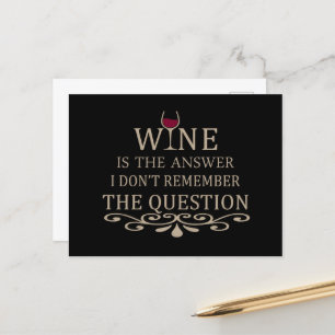 Funny quotes famous wine drinker slogan holiday postcard