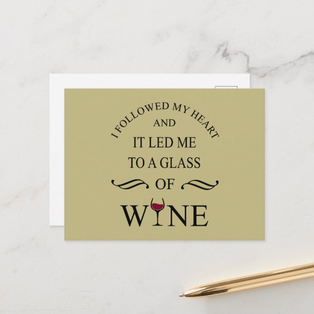 Funny quotes famous wine drinker slogan holiday postcard (Front/Back In Situ)