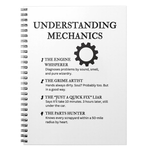 Funny Quotes for Garage Pros Notebook (Front)