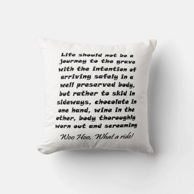 Funny quotes gifts unique humour joke throw cushion (Front)