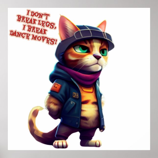 Funny quotes said by a cat gang boss poster (Front)