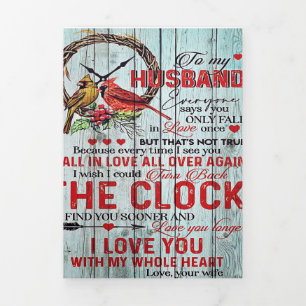 Funny Quotes To Husband Gift For Man Tri-Fold Announcement