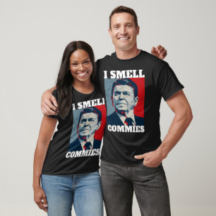 Funny R. Reagan I Smell Commies Political Humour T-Shirt