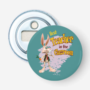 Funny Rabbit Best Teacher in the Classroom Bottle Opener