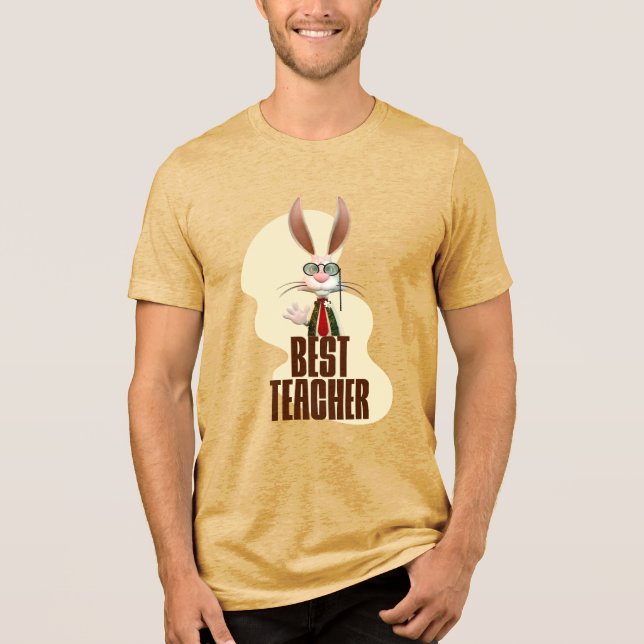 Funny Rabbit Best Teacher Tri-Blend Shirt (Front)