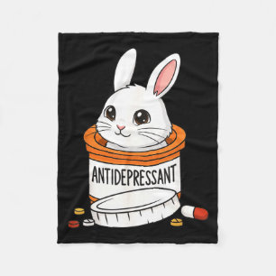 Funny Rabbit Bunny Anti Depressant Zoo Boys Girls Fleece Blanket