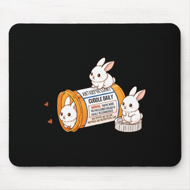 Funny Rabbit Bunny Anti Depressant Zoo Boys Girls  Mouse Pad (Front)