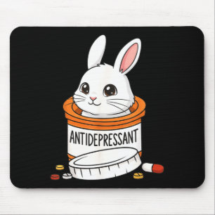 Funny Rabbit Bunny Anti Depressant Zoo Boys Girls  Mouse Pad
