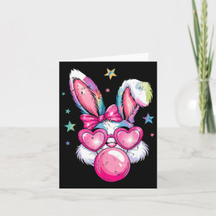 Funny Rabbit Bunny Blowing Bubble Coquette Cute Ea Card