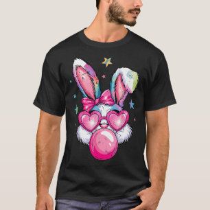 Funny Rabbit Bunny Blowing Bubble Coquette Cute Ea T-Shirt
