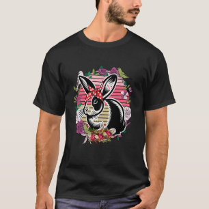 Funny Rabbit Bunny Floral Rabbit Animals Lovers Gr T-Shirt