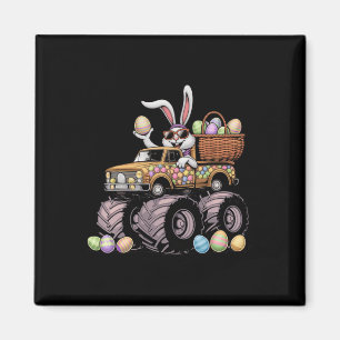 Funny Rabbit Bunny Monster Truck Eggs Kids Easter  Magnet