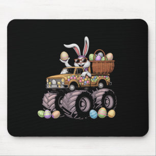 Funny Rabbit Bunny Monster Truck Eggs Kids Easter  Mouse Pad