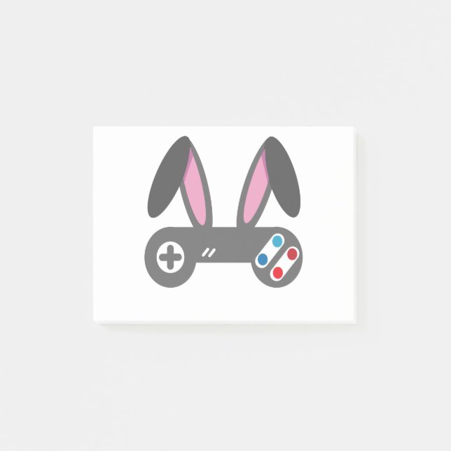 Funny Rabbit Gaming Remote Easter Day Gift Post-it Notes (Front)