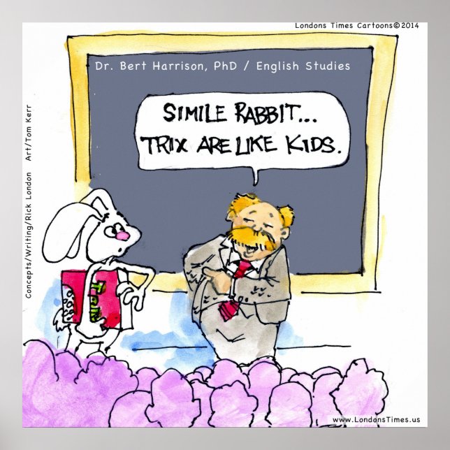 Funny Rabbit Grammar Police Poster (Front)