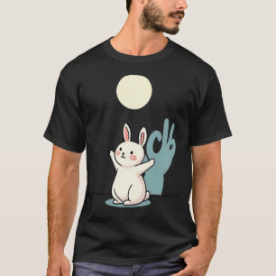 Funny Rabbit hand shadow puppets humour pop art T-Shirt